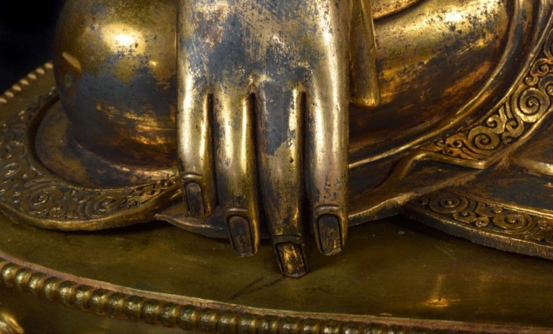 チベット特大仏像 高さ57cm 仏教美術 古銅 鍍金釈迦如来坐像(釋迦牟尼佛)