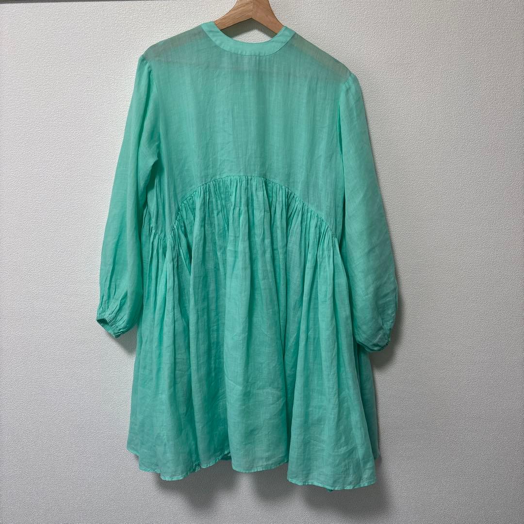 ミントグリーン 長袖チュニック