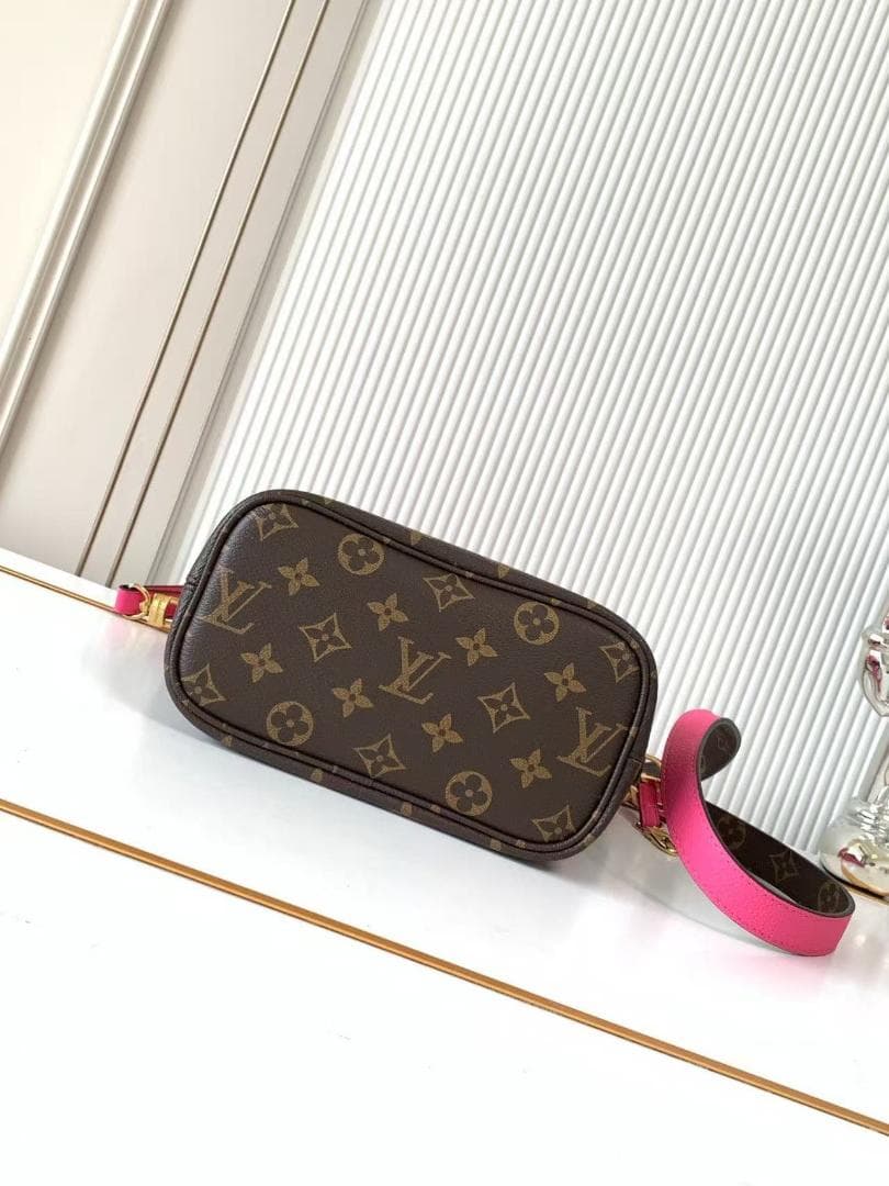 ハンドバッグ モノグラム ブラウン/ピンク