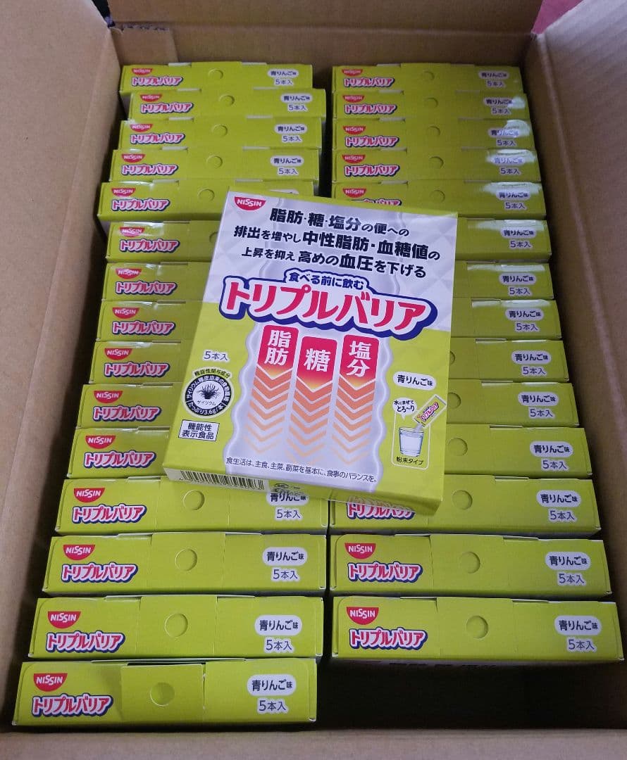 まとめ売り　人気商品NISSINトリプルバリア 7g×5本入り×30箱青りんご味