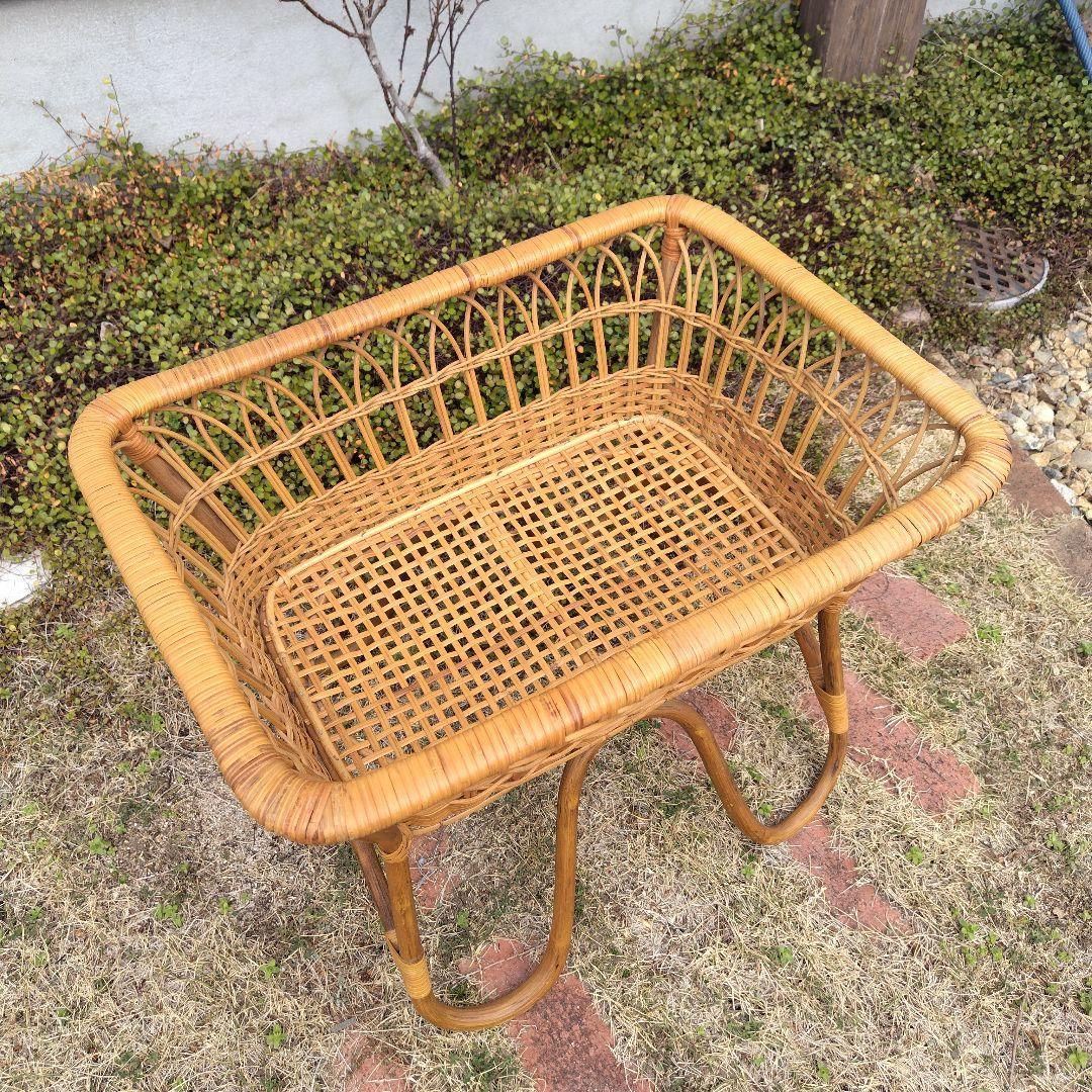 籐かご 収納 お風呂場 洗面所 昭和レトロ 自然素材 ランドリー