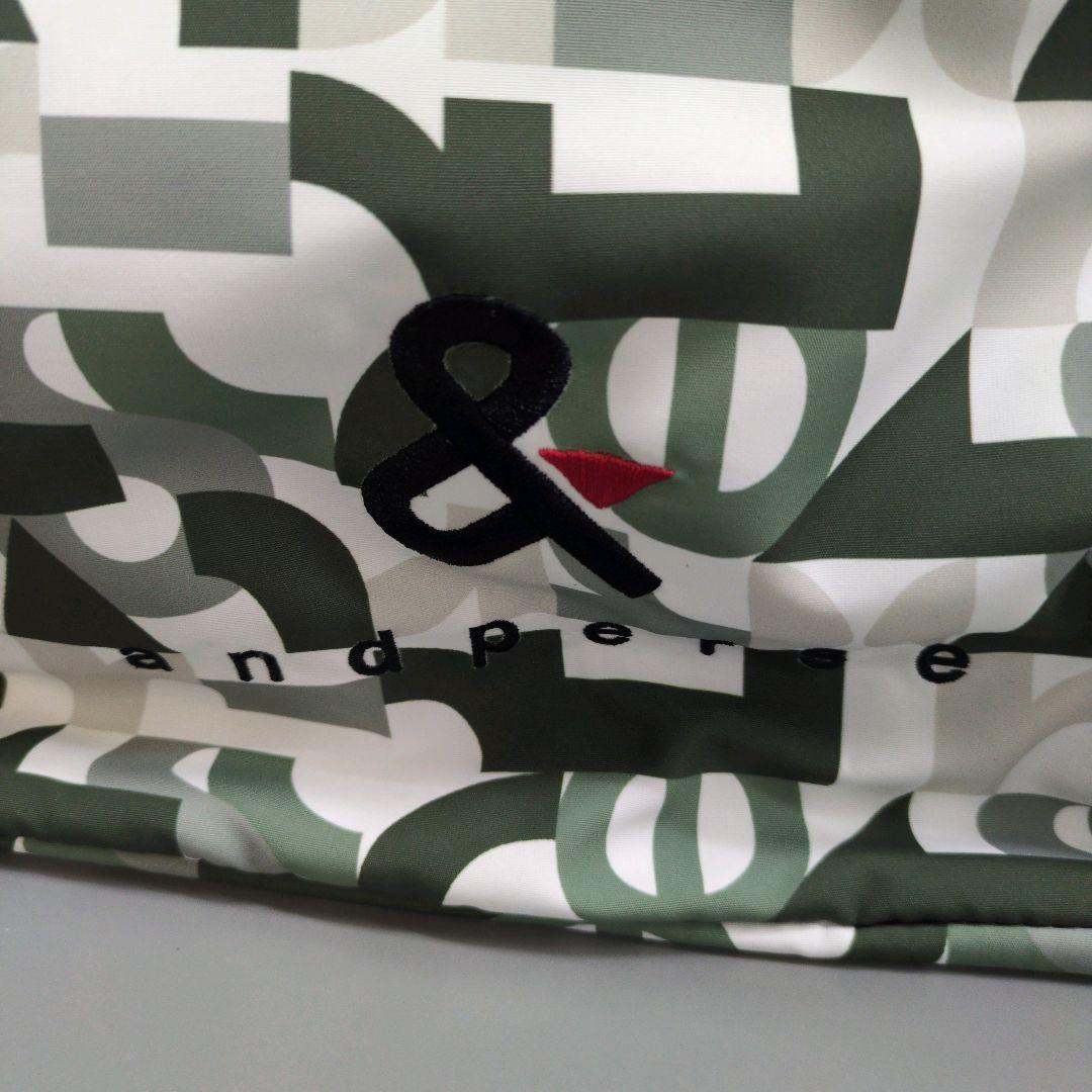 未使用 アンパスィ 中綿 ボストンバック AFF7204 ホワイト×カーキ