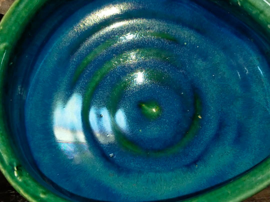 ♥美濃焼　総織部　茶碗　無銘　織部　骨董　古玩