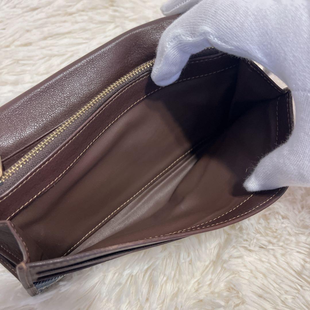 セリーヌ パリマカダム デニム ロゴ入り 長財布 インディゴカラー 総柄