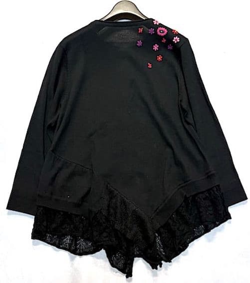 トクコプルミエヴォル☆新同品！エスニックボトル刺繍 裾レース切替カーディガン☆