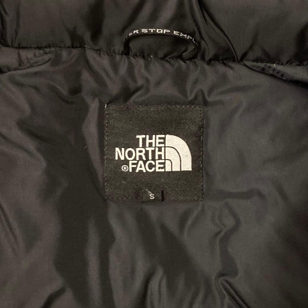 【ザ・ノースフェイス】ヌプシ　ダウンジャケット　S ネイビー　刺繍ロゴ　人気　h