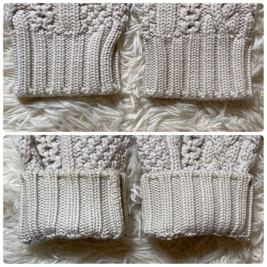 ジルサンダー タートルネック ケーブルニット セーター ベージュ M