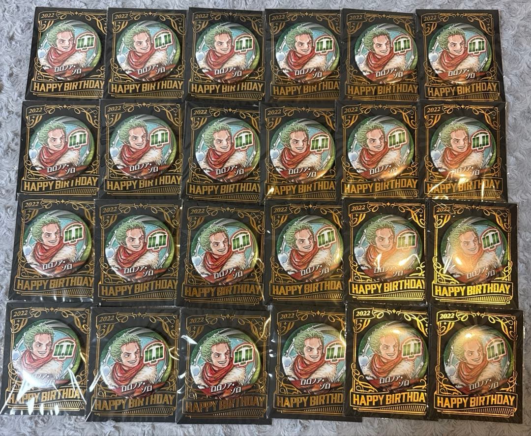 ワンピース ゾロ バースデイ缶バッジ まとめ売り