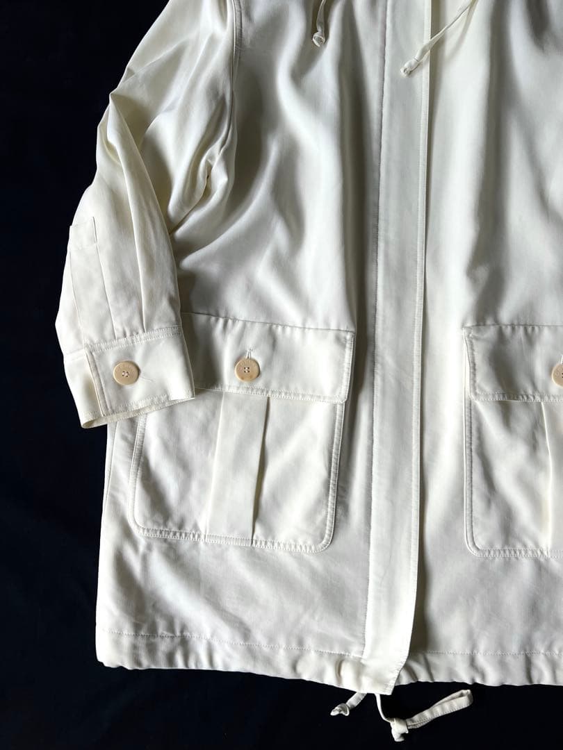 90s CELINE フーデッドコート ホワイト ヴィンテージ