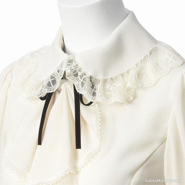 最終値下げ Moi-meme-Moitie ラッフルタイ付きジョーゼットブラウス