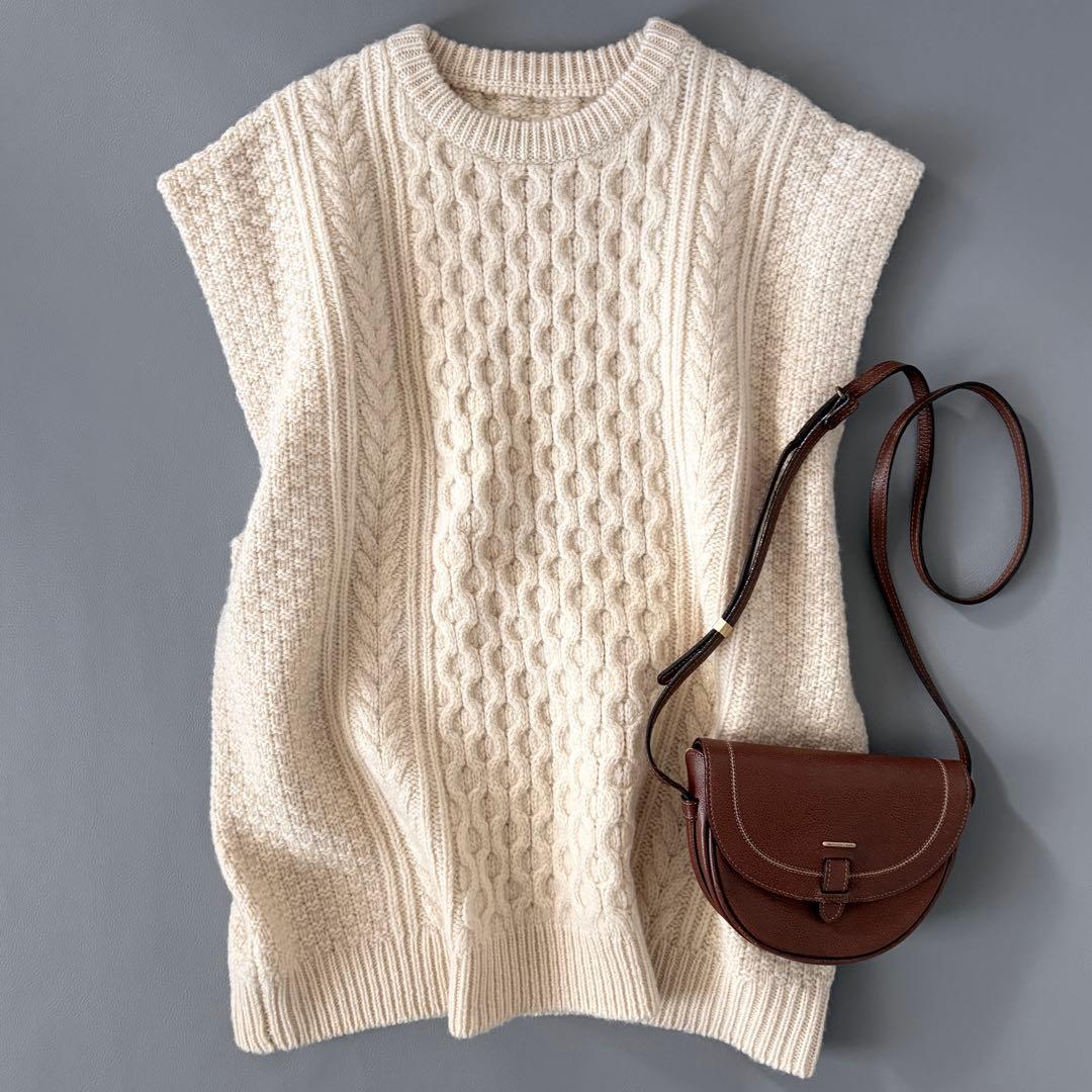 極美品♪ジャーナルスタンダードラックス◆アランアミクルーネックベスト　ケーブル