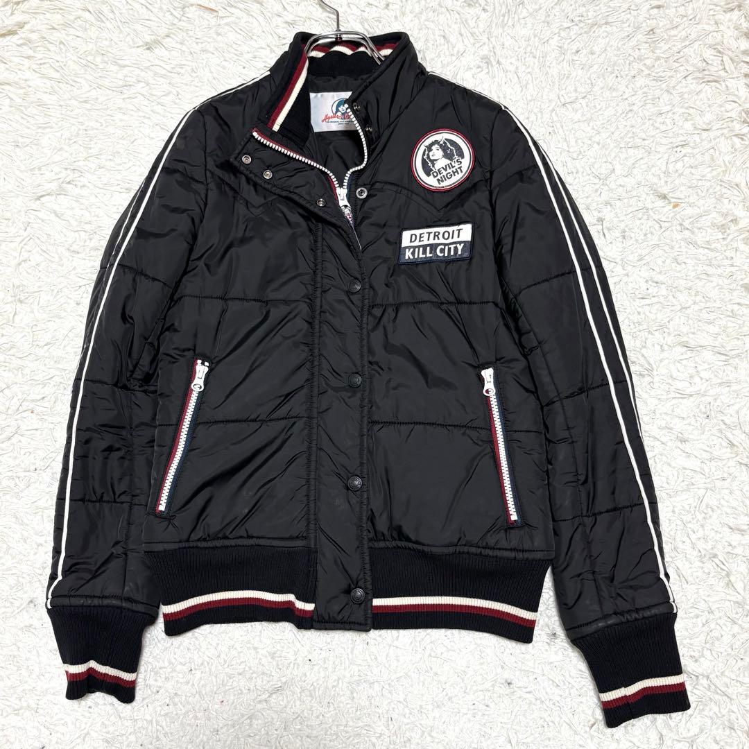 ヒステリックグラマー デビルヒスガール プリマロフト中綿ジャケット ブラック F