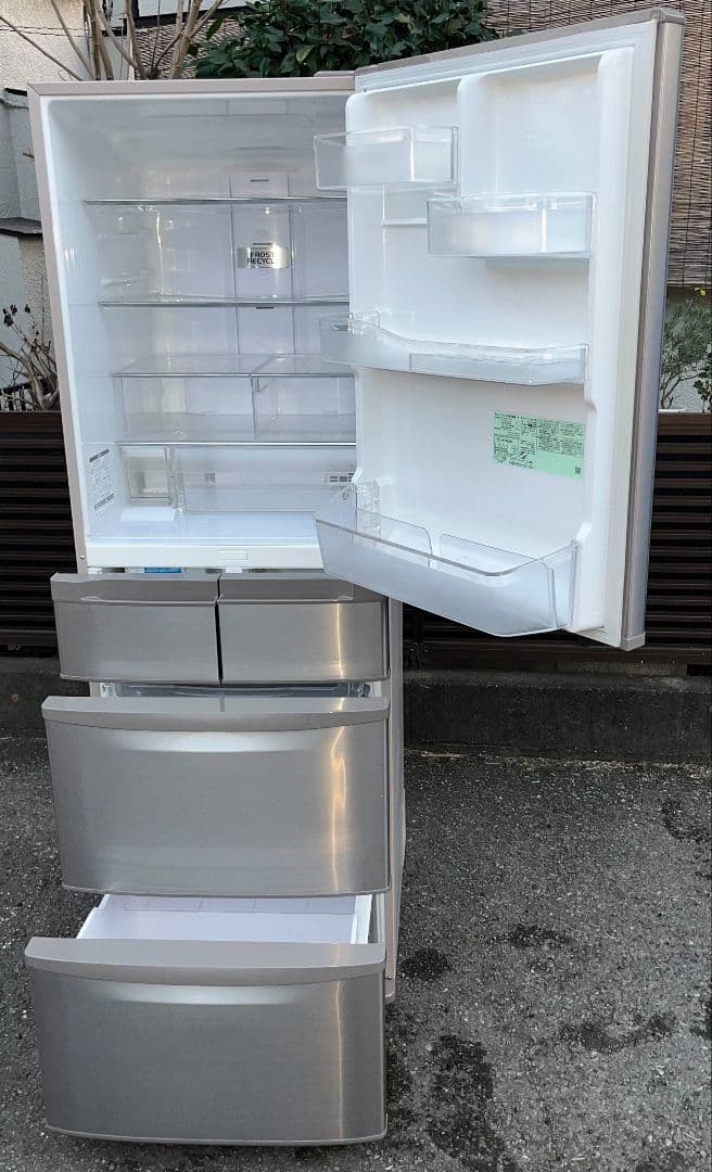 日立大型5ドア冷凍冷蔵庫401L節電モードLED照明自動製氷機能付き2017年製