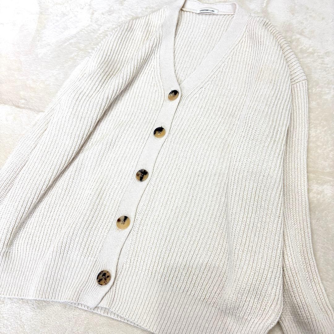 未使用級✳︎ドゥーズィエムクラスシルク混カーディガンアイボリーエヴリディアイライク