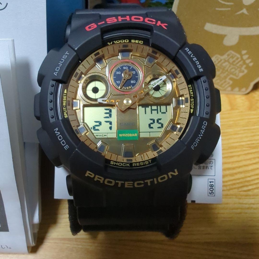 G-SHOCK 5081 ブラック/ゴールド デジタル腕時計　招き猫