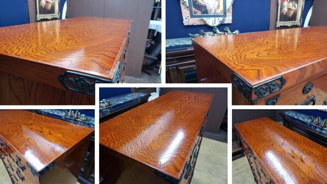 oko　E3　鍵付き 2分割 時代箪笥