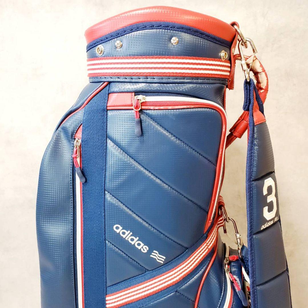 希少 アディダス ゴルフバッグ キャディバッグ ネイビー/レッド adidas