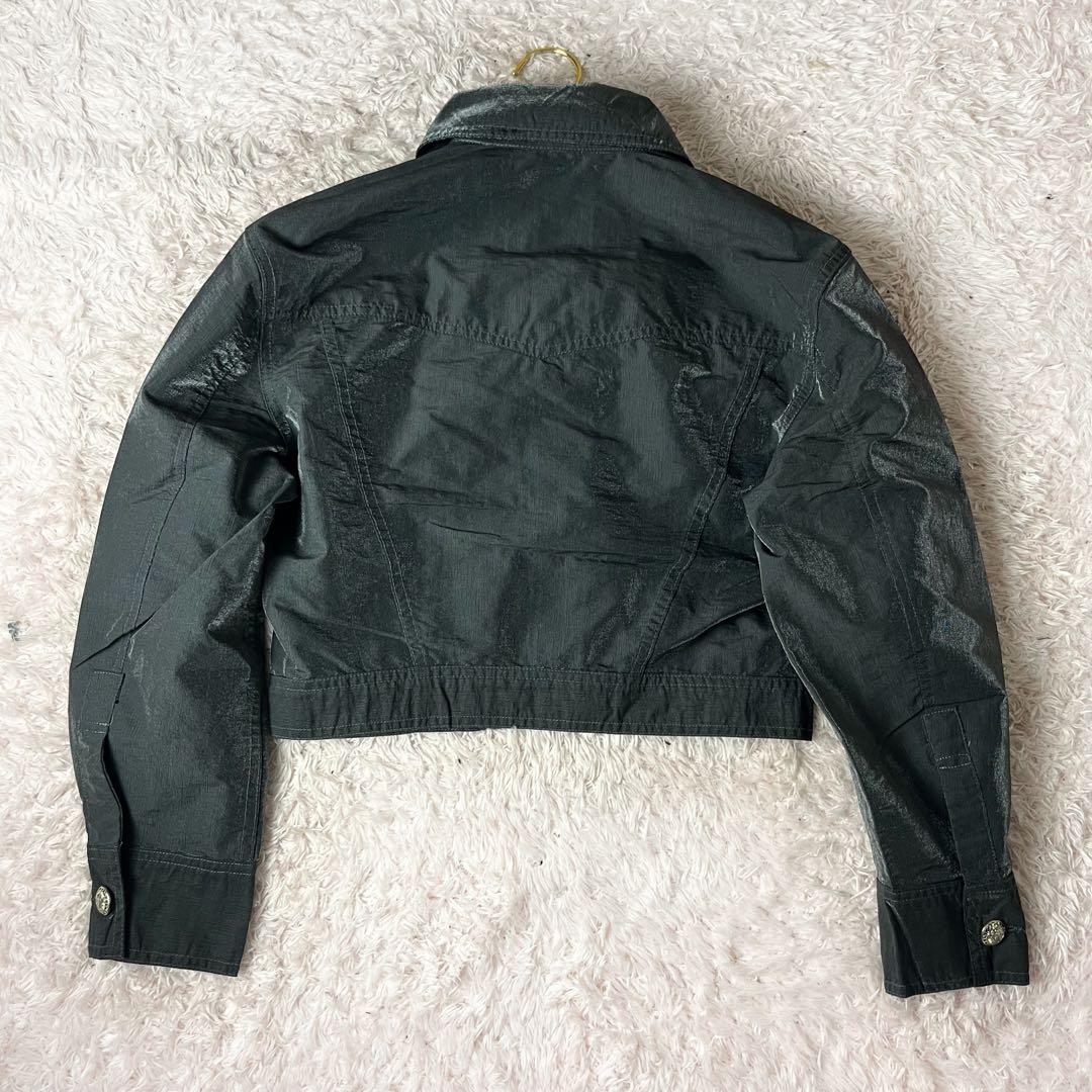 ヴェルサーチ デニムジャケット メデューサボタン ロゴ ブラック 黒 M