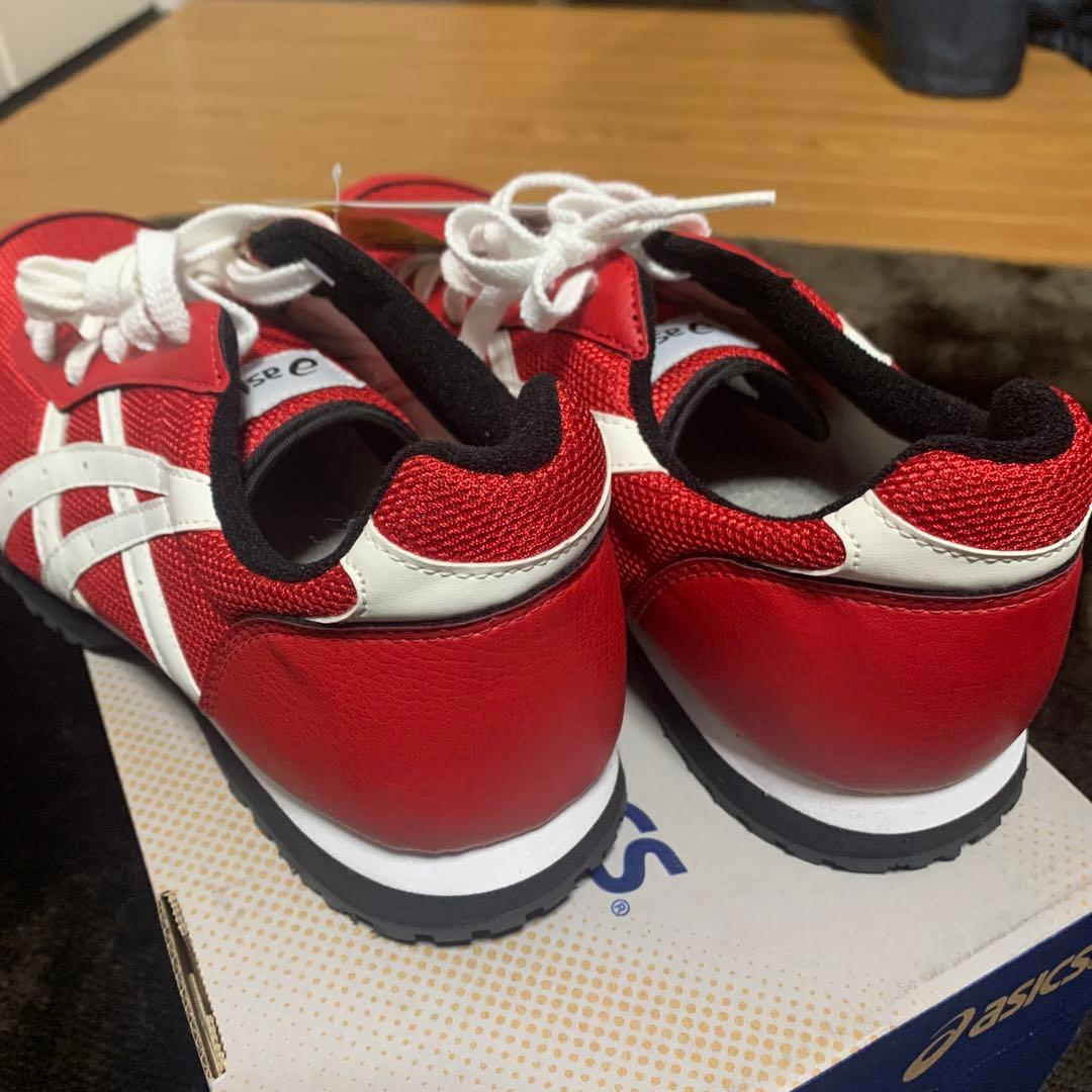 asics レッド スニーカー 安全靴