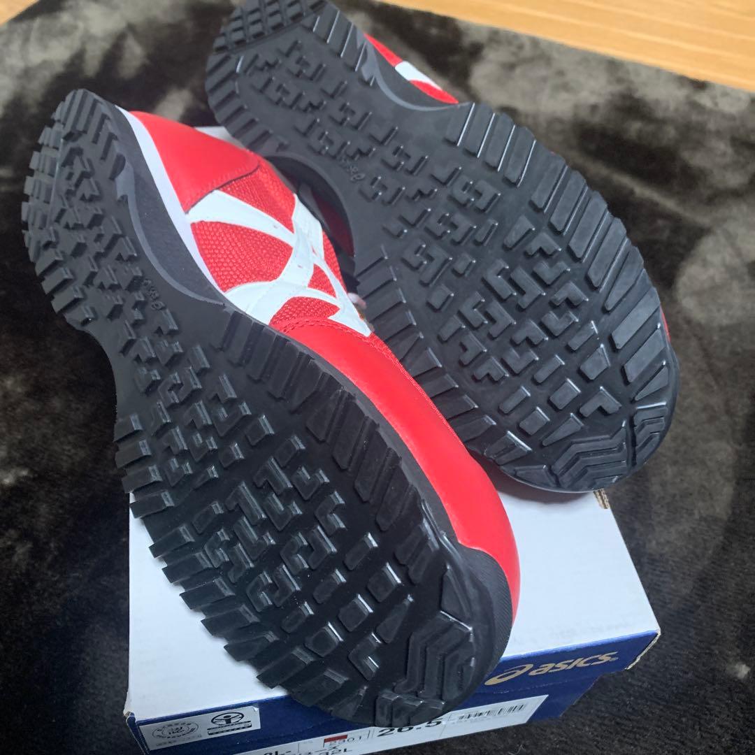 asics レッド スニーカー 安全靴