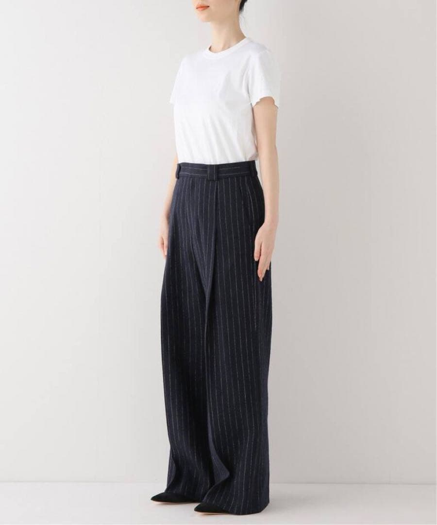 極美品 Plage プラージュOne Tuck Wide パンツ リネンコットン