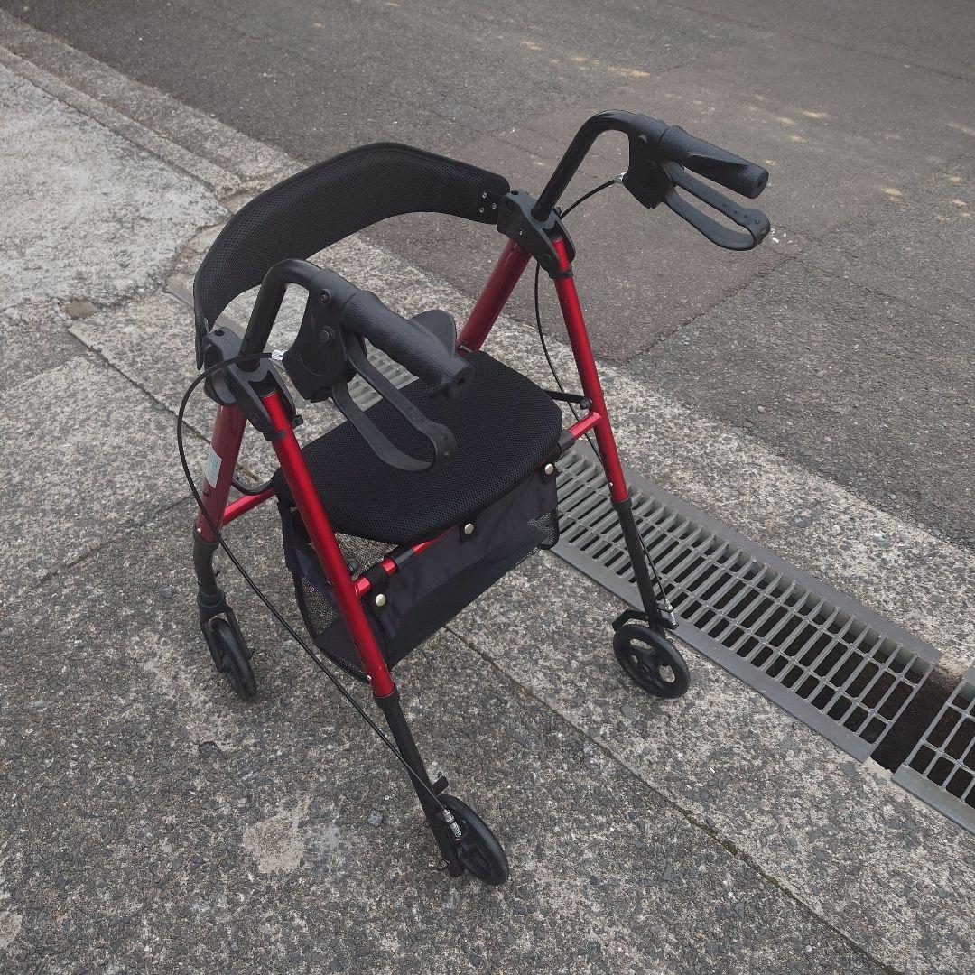 折りたたみ式歩行器 ブラックレッド