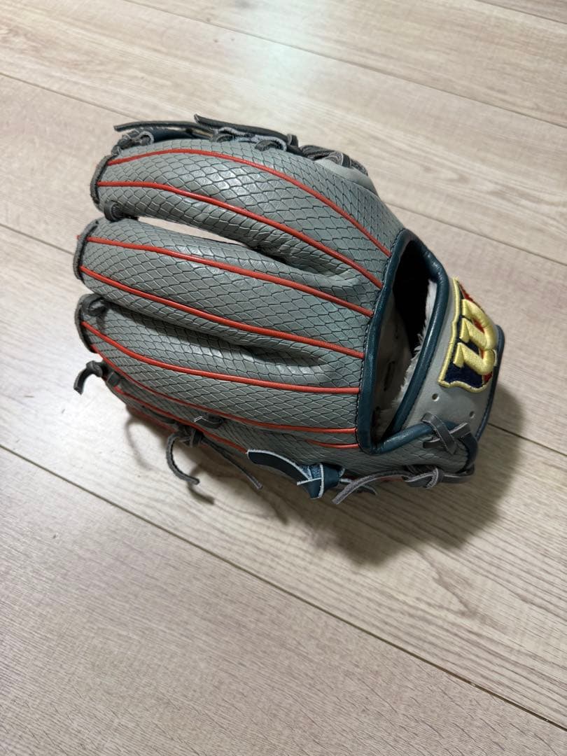 Wilson 軟式野球グローブ グレー/レッド