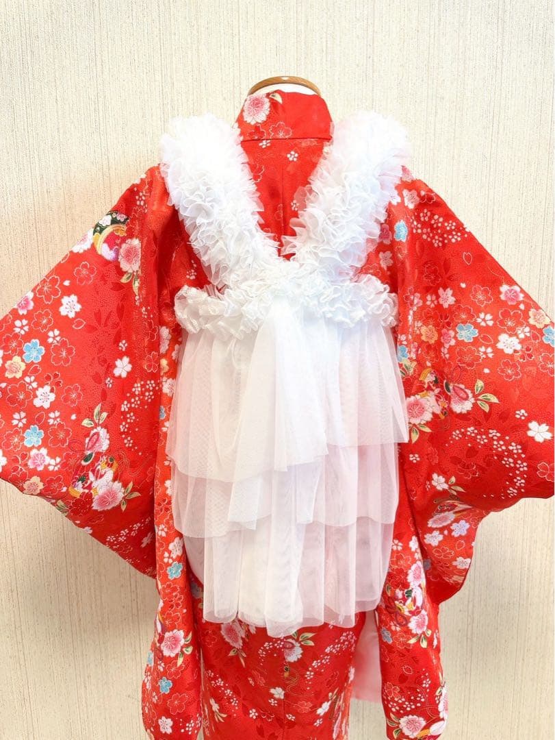 ✳︎チュール被布　被布エプロン　ドレス　 ハンドメイド✨