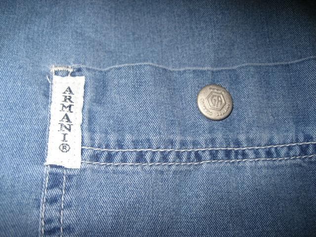 アルマーニ　デニム　ダンガリー　シャツ　男女兼用　32　B98　S　XS