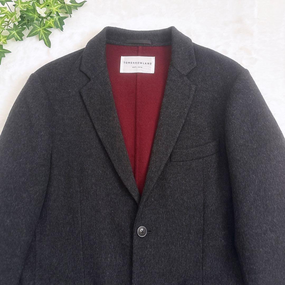 TOMORROWLAND ウール テーラードジャケット グレー ボルドー L