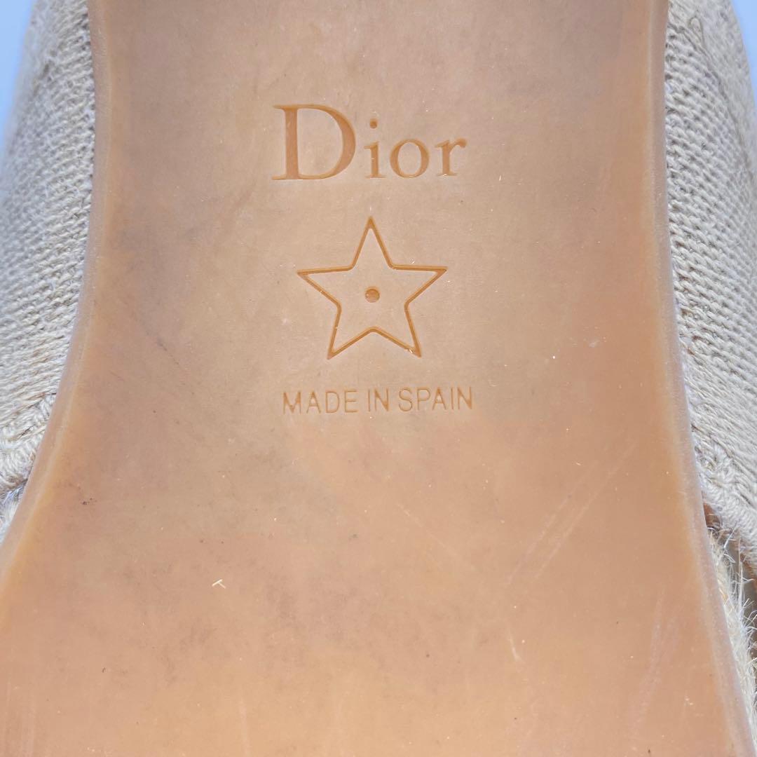 【良品】クリスチャンディオール・サンダル・エスパドリーユ・ロゴ・ベージュ