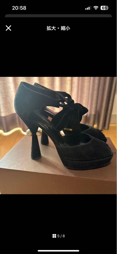 ルイヴィトン　ベルベット　ヒール