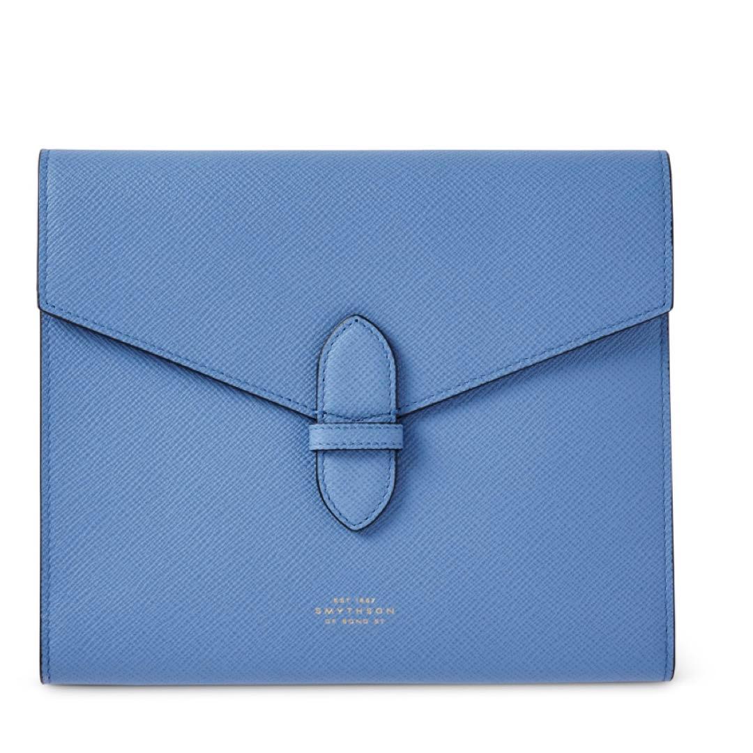 Smythson PanamaレザーA5三つ折りノートホルダー