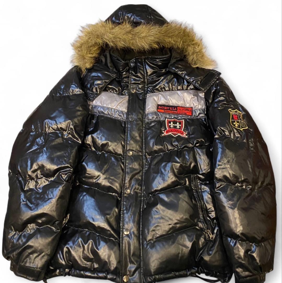 00s y2k グランジ　ファーダウン　ファー　フード　ジャケット　平成