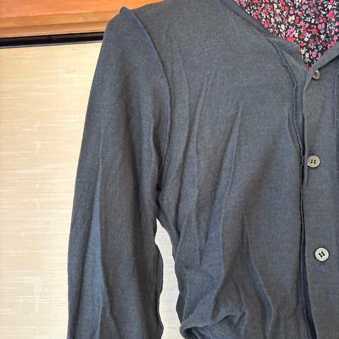 JUNYAWATANABE黒の花柄変形カーディガン付きワンピース