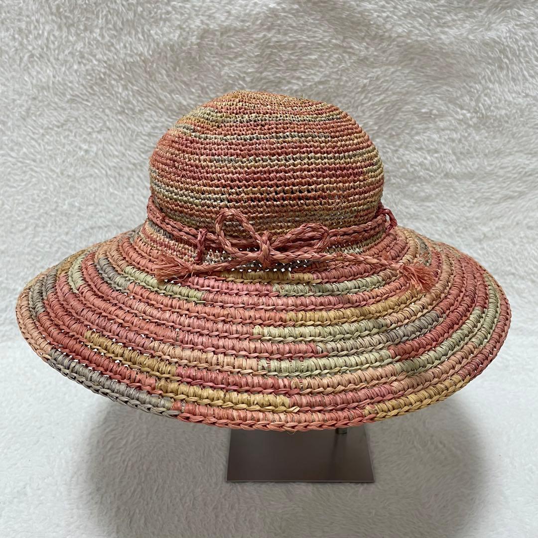 【極美品】ヘレンカミンスキー 麦わら帽子 ラフィア マルチカラー プロバンス