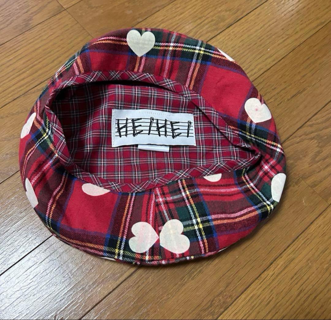 HEIHEI ベレー帽 帽子 チェック ハート 赤 ラフォーレ 原宿 レトロ