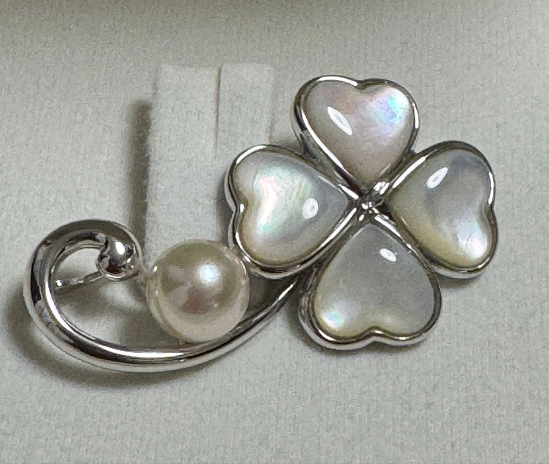 ★新品未使用品★アコヤ真珠 シルバーブローチ