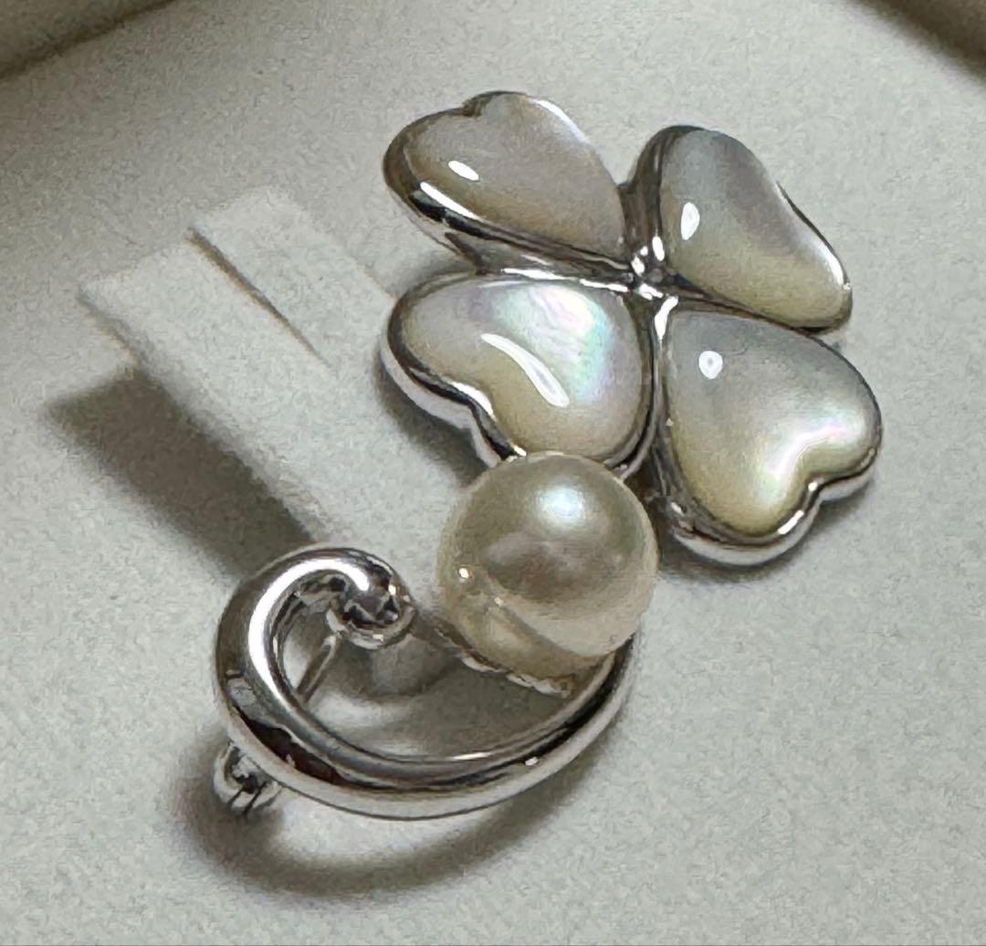 ★新品未使用品★アコヤ真珠 シルバーブローチ
