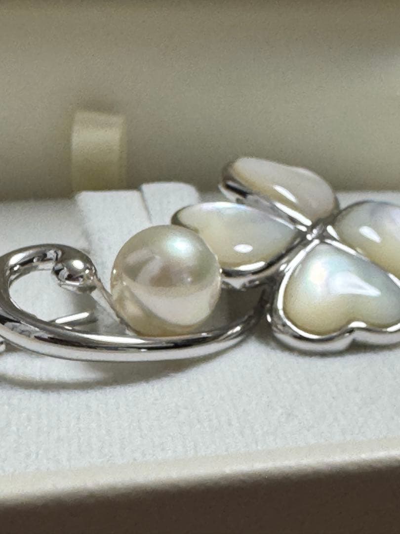 ★新品未使用品★アコヤ真珠 シルバーブローチ