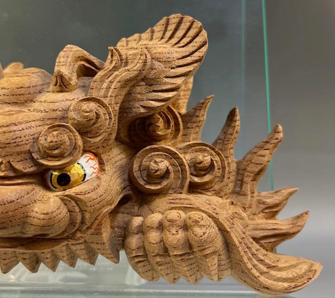 カズシ　【木彫　獅噛み】 だんじり　魔除け　宮彫　悪疫を噛み砕く　欅
