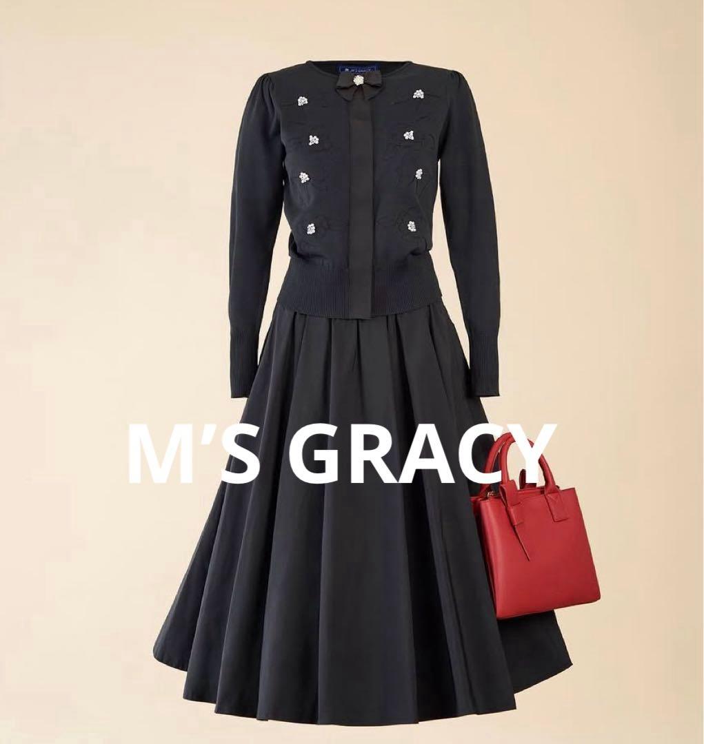 新品*未使用☆カタログ掲載☆M's Gracy☆お花の刺繍とパールのカーディガン