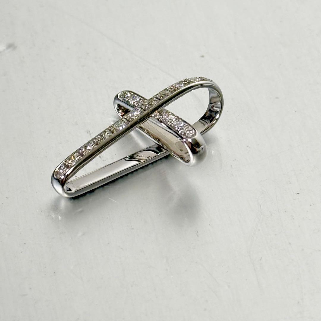 VAID ROMA クロス ダイヤモンド ペンダントトップ K18WG 20