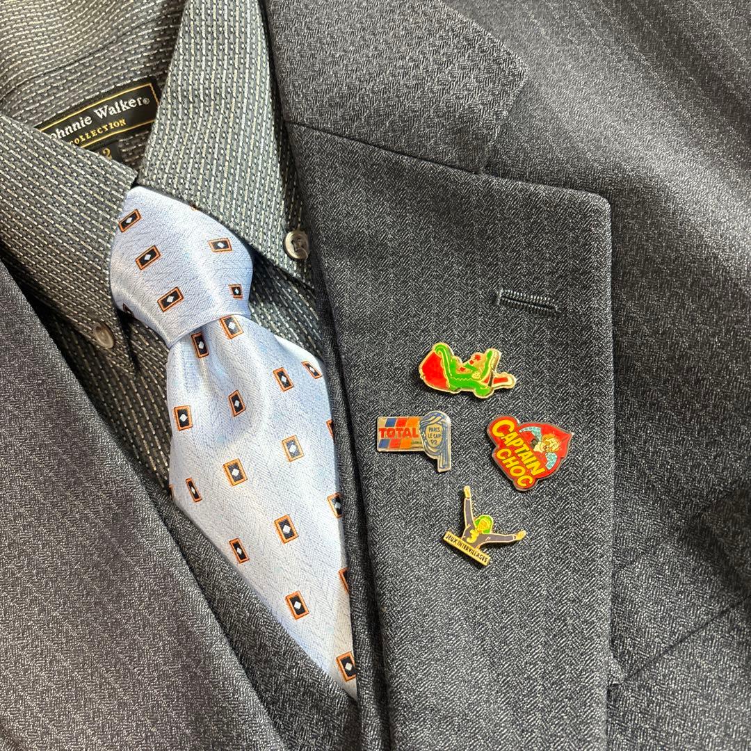 セットアップ ダブルスーツ 成人式 入学式 ピンズ vintage no.149