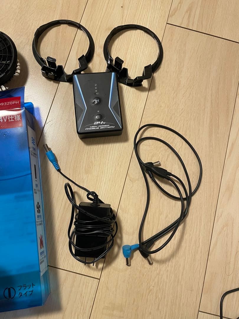 24V 空調服用冷却ファンセット 風神　 おまけ　ネッククーラーthanko付き