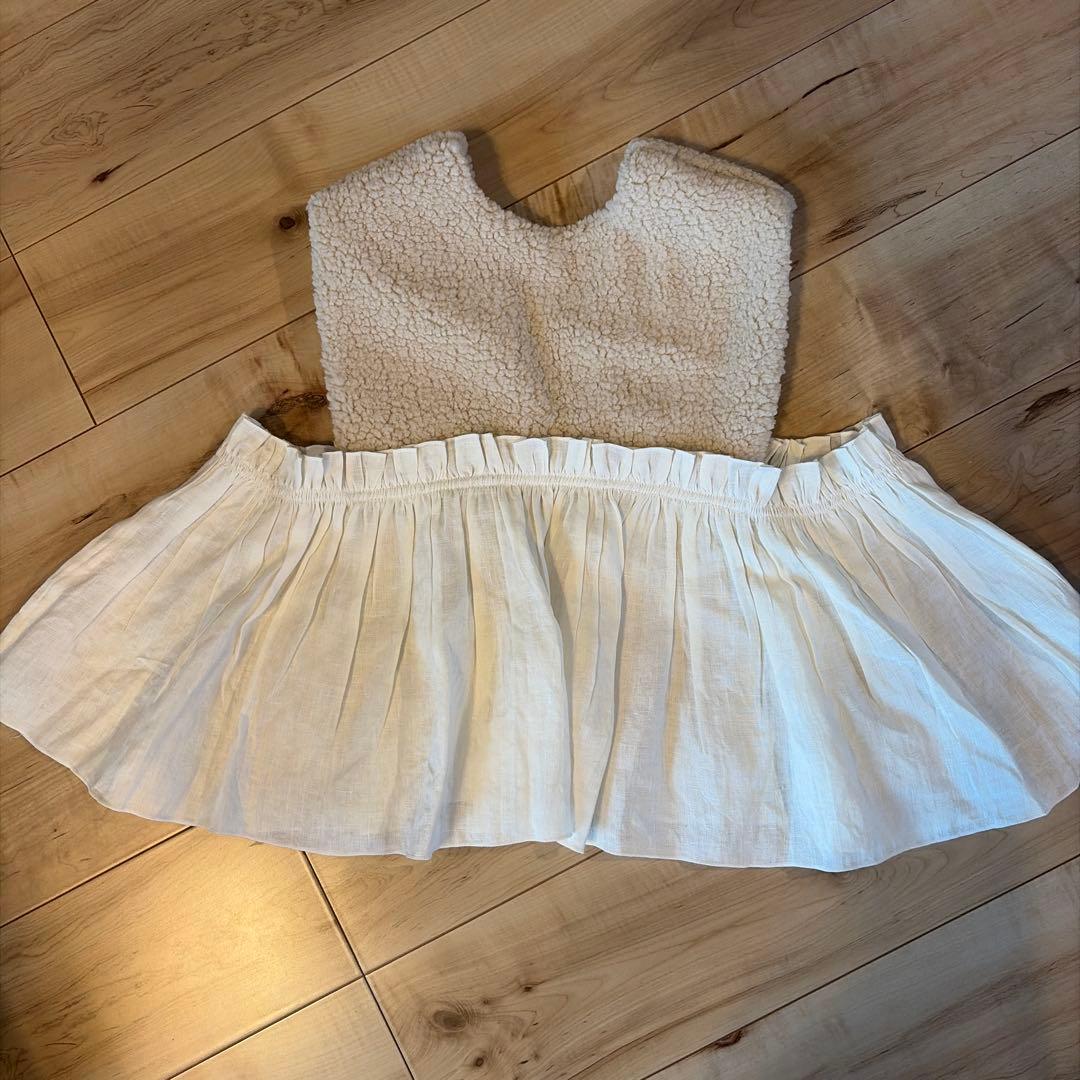 ito fukuoka BOA vest《beige×white》 ボアベスト