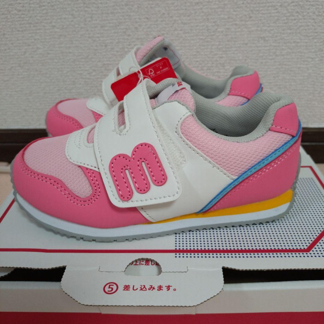 ミキハウス　ピンク マジックテープ スニーカー