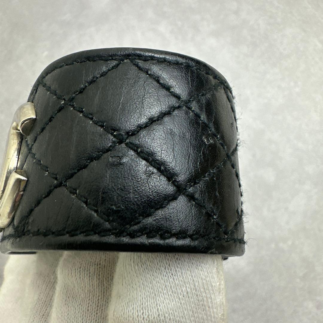 CHANEL シャネル バングル ブレスレット マトラッセ ココマーク ブラック