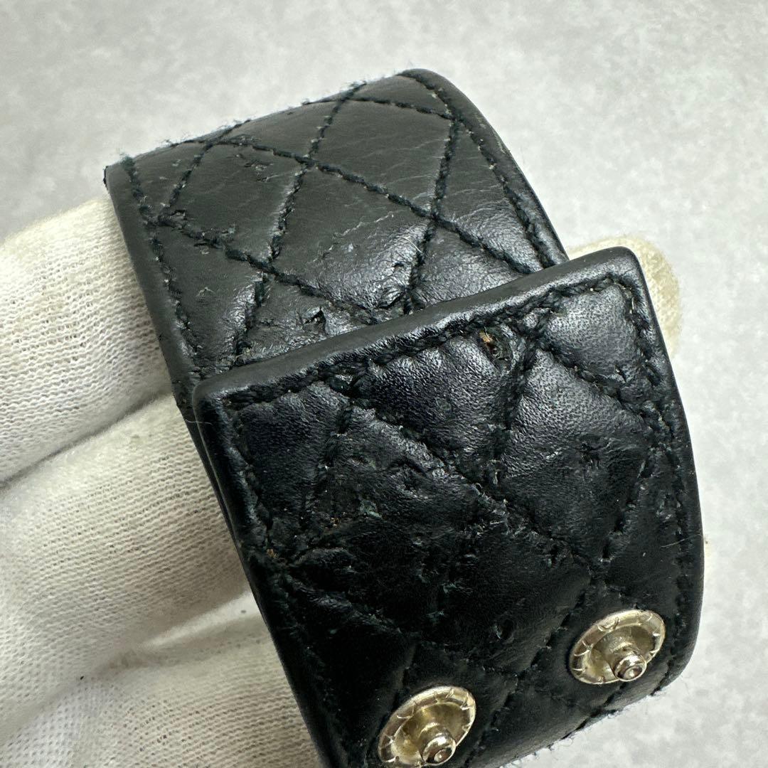 CHANEL シャネル バングル ブレスレット マトラッセ ココマーク ブラック