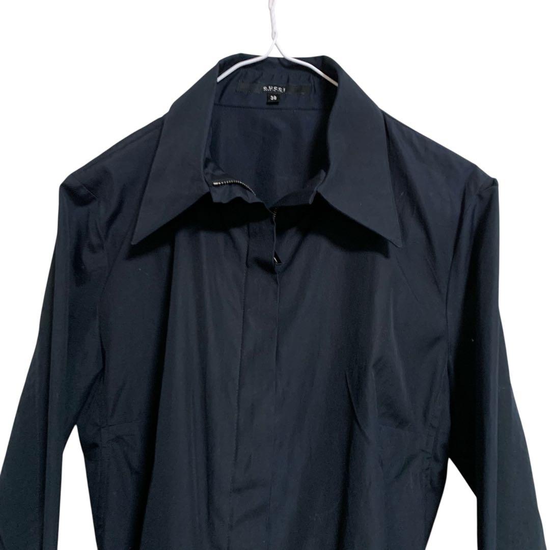 GUCCI グッチ　レディース　シャツ　黒　ブラック　サイズM 38